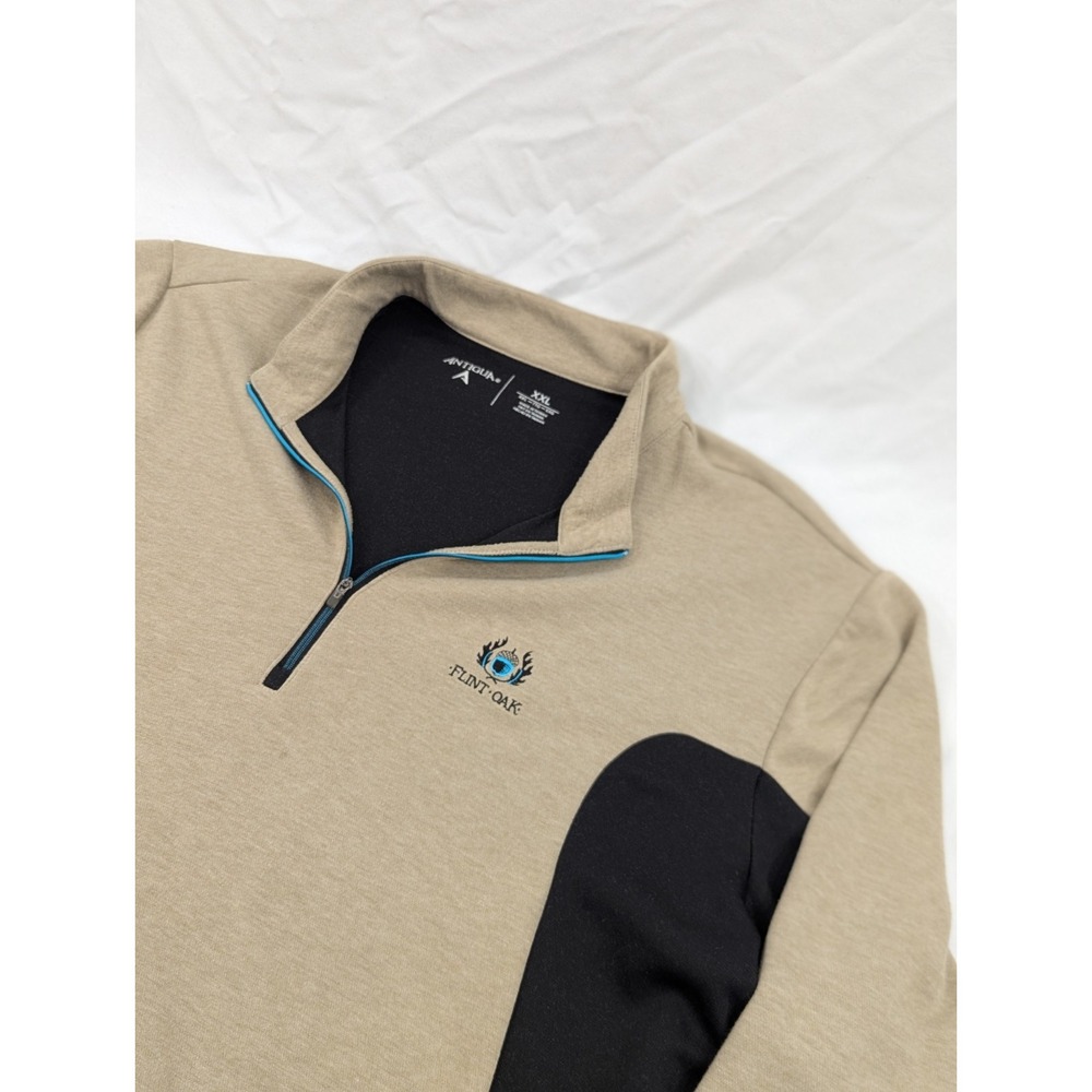 Antigua Golf Quarter Zip Pullover Sweater Men's 2XL‎ Flint Oak Golf Course